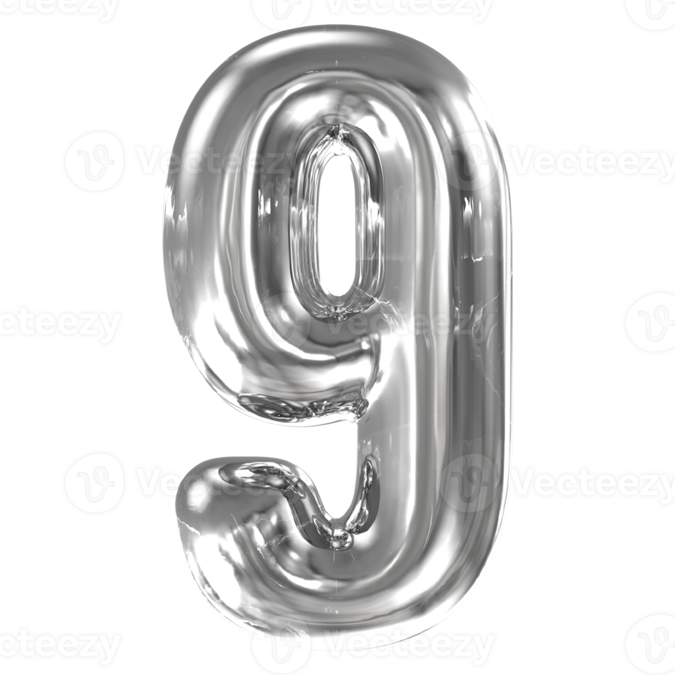 Number 9 Ice 3D Render png