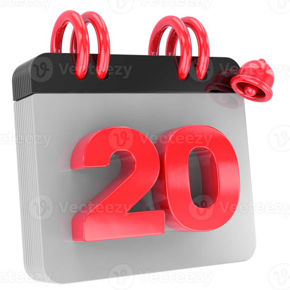 calendar 3d render png
