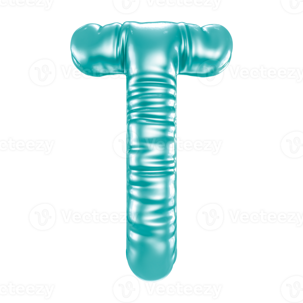 T Font 3D Render png
