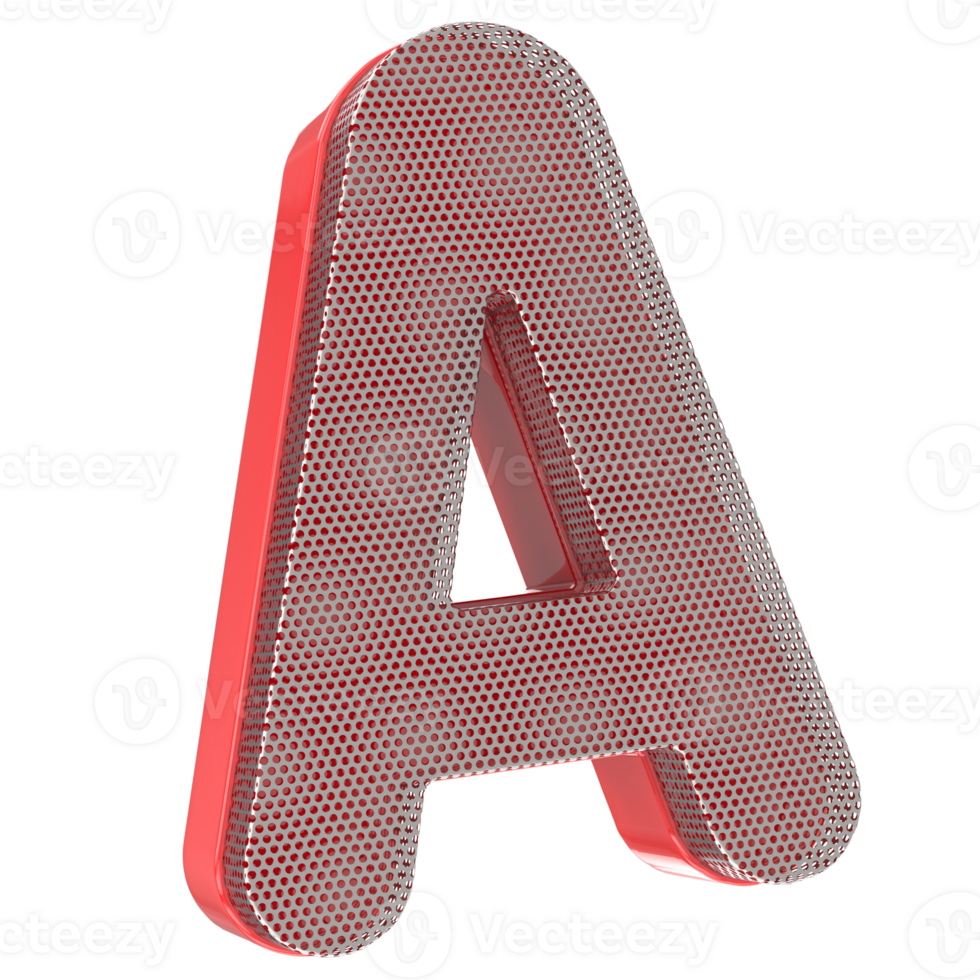 A Font 3D Render png