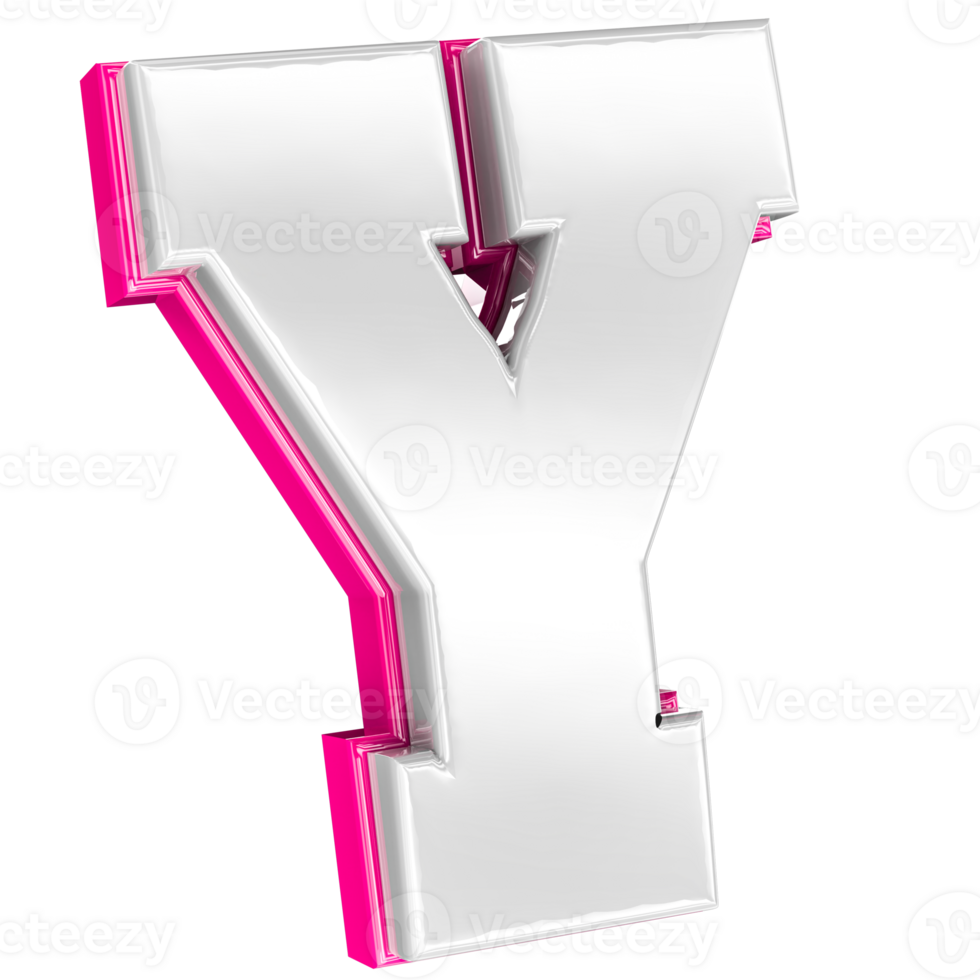 Font Y Pink 3D Render png