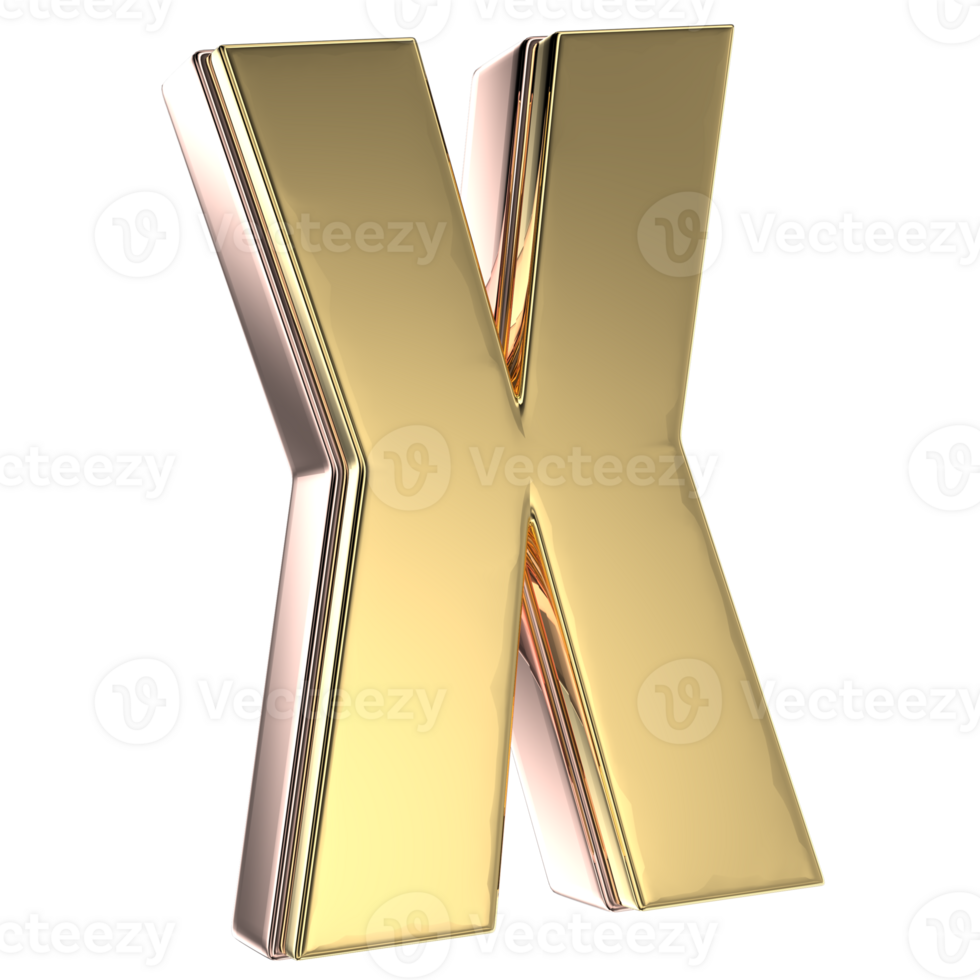 X font 3d rendere png