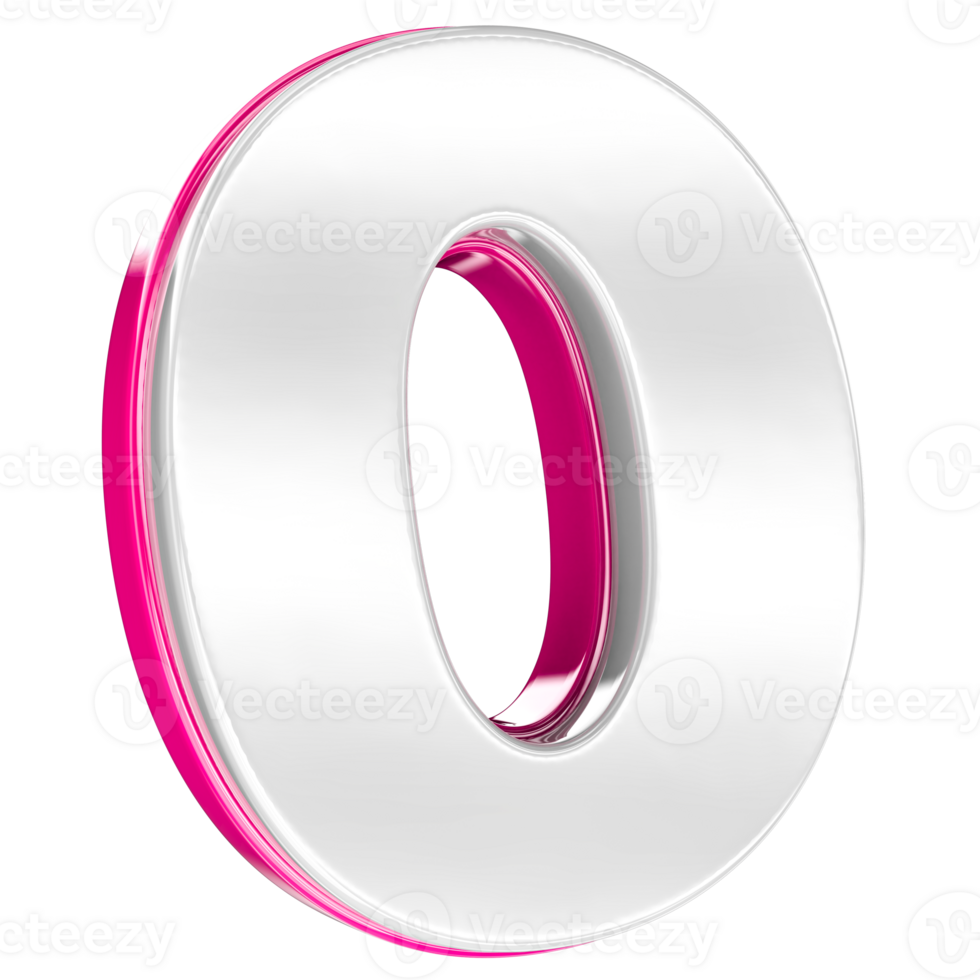 Font O Pink 3D Render png