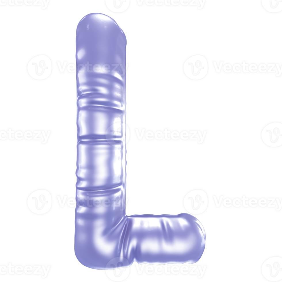 L Font 3D Render png