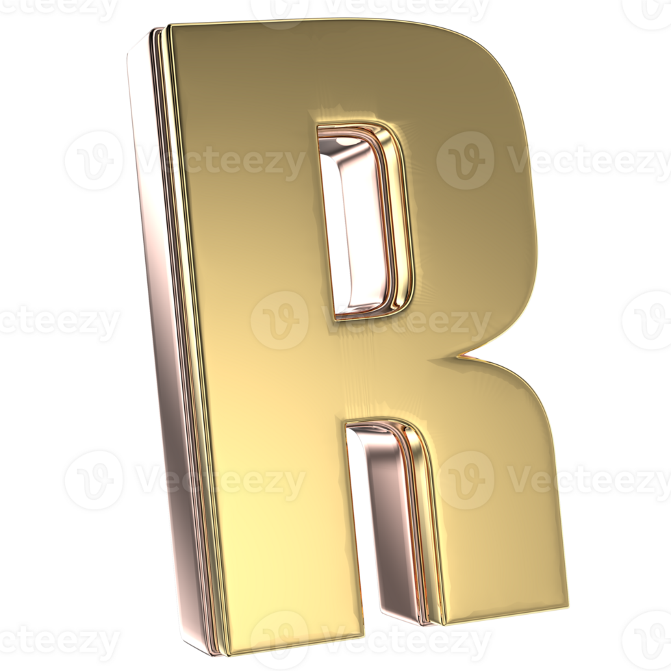R Font 3D Render png