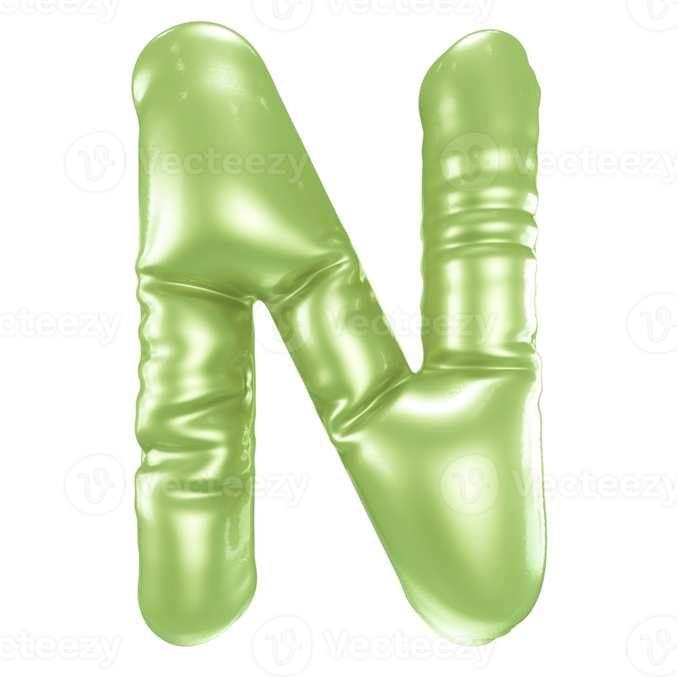 N Font 3D Render png