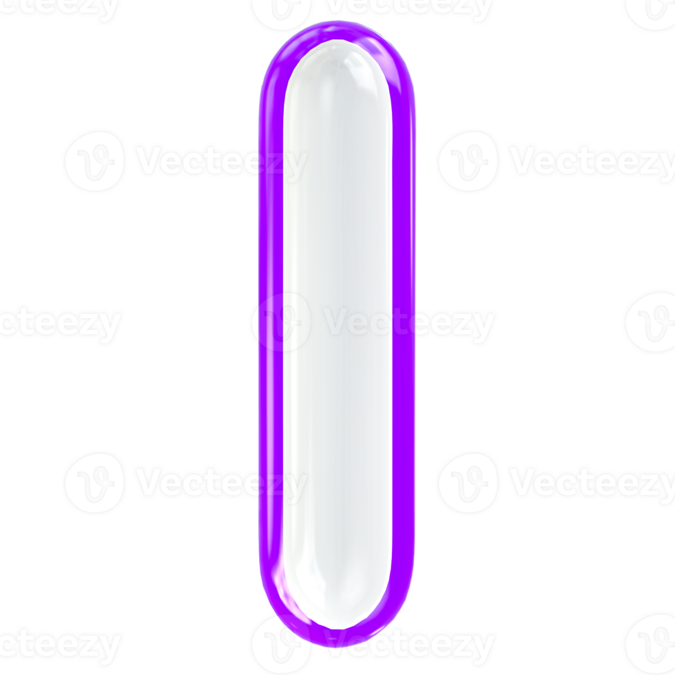 I Letter 3D Render png