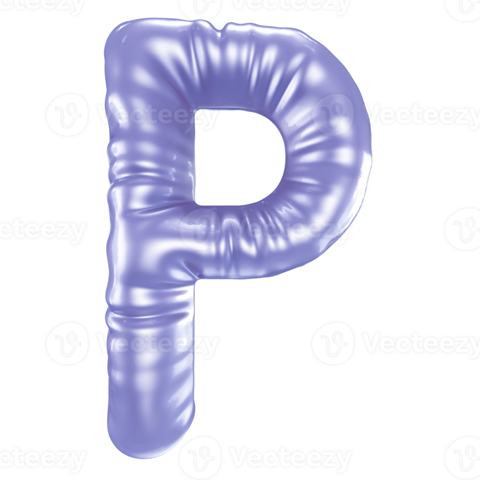 P Font 3D Render png