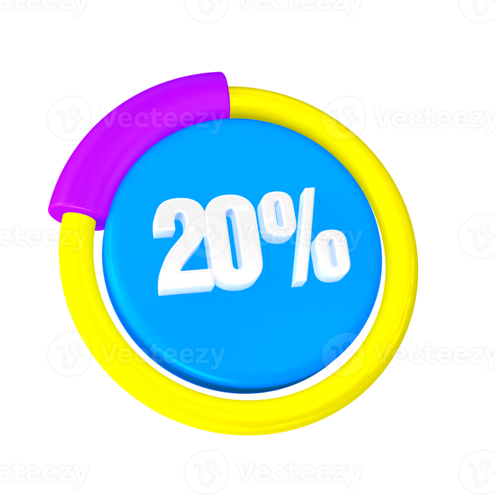 20 Percentage Progress 3D Icon png