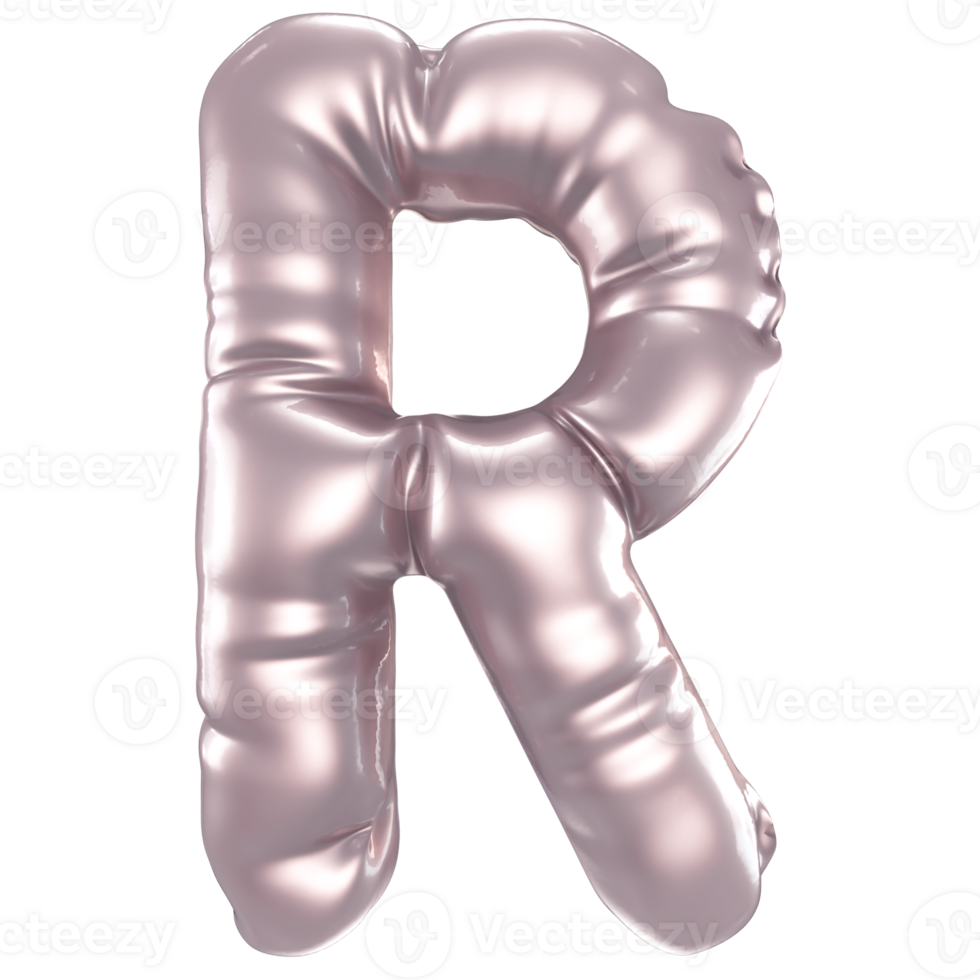 R Font 3D Render png