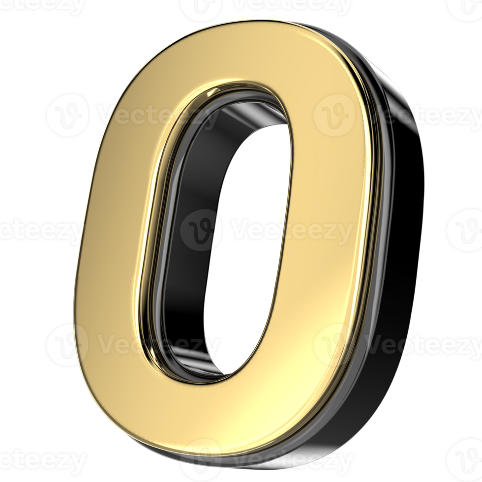 numero oro 3d rendere png