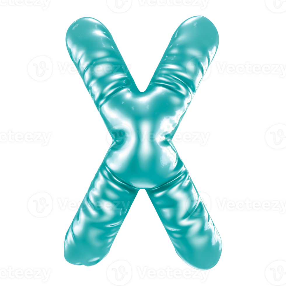 X Font 3D Render png