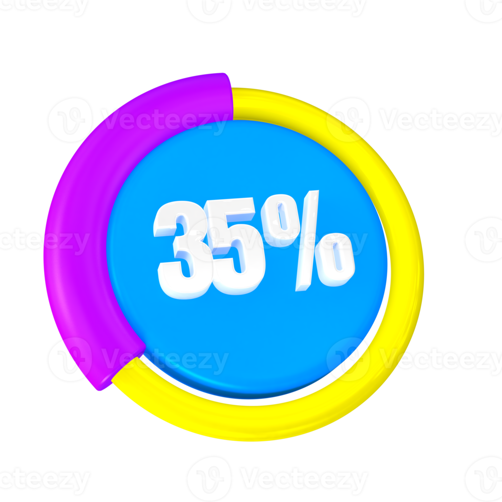 35 Percentage Progress 3D Icon png