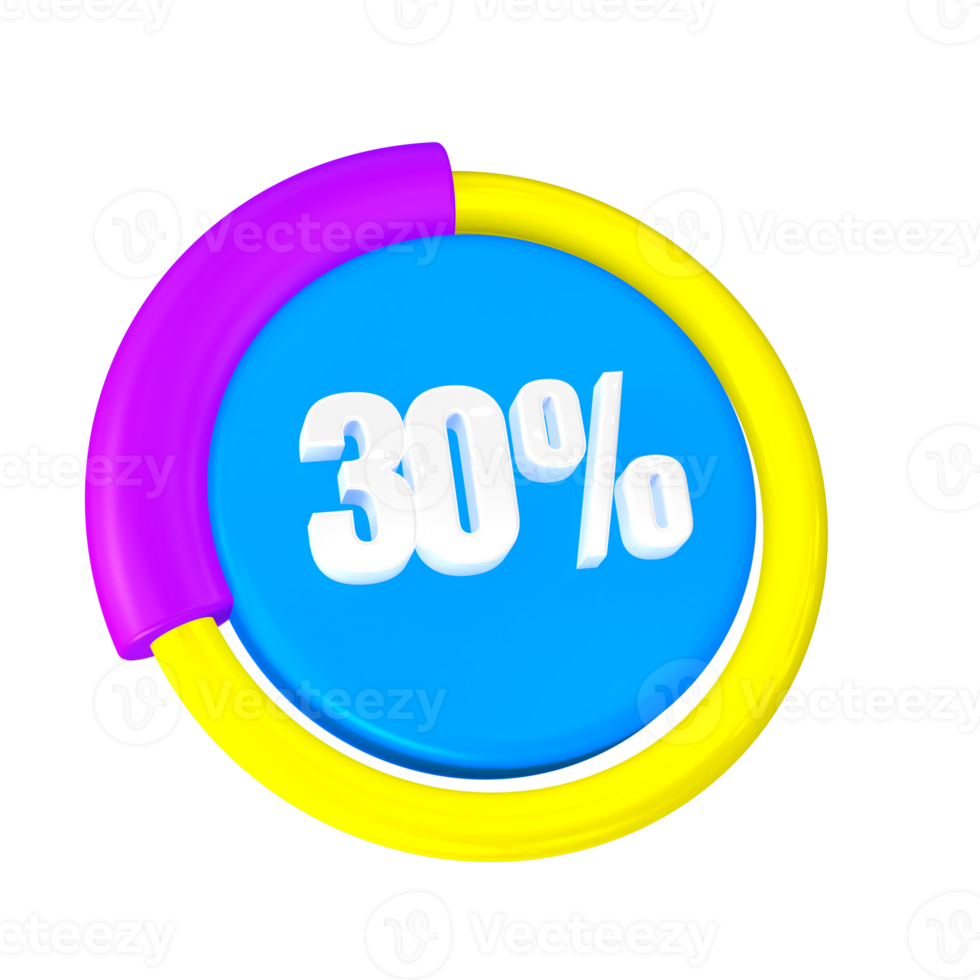 30 Percentage Progress 3D Icon png