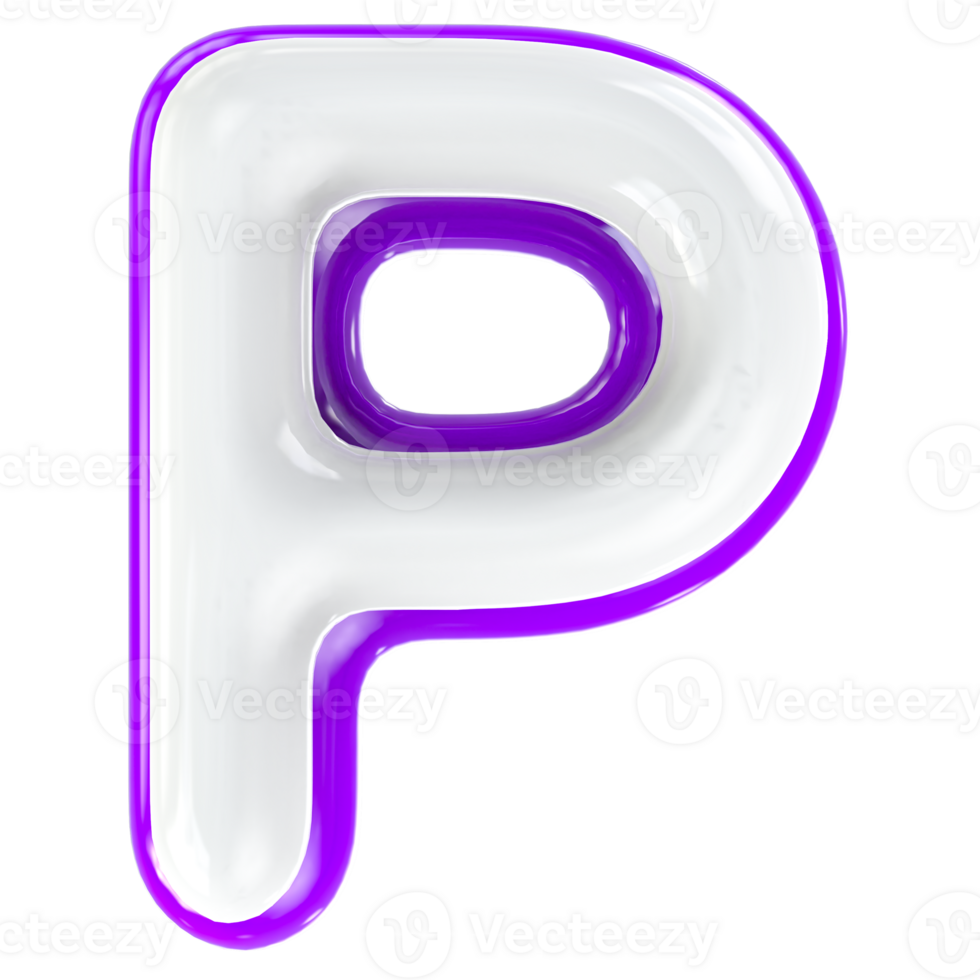 P Letter 3D Render png