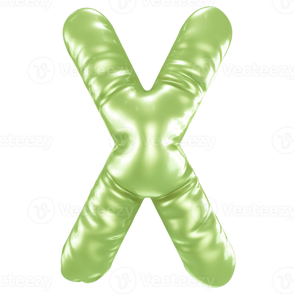 X Font 3D Render png