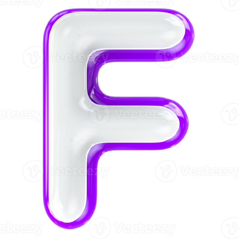 F Letter 3D Render png