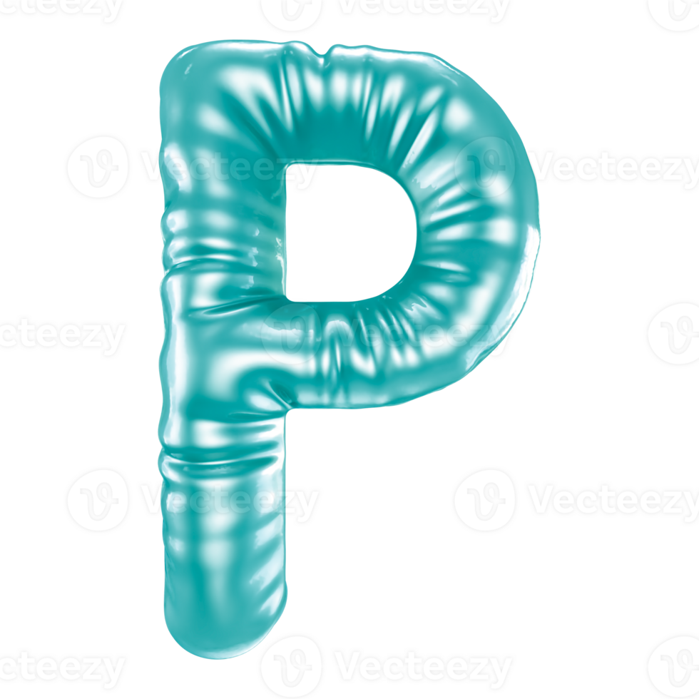 P Font 3D Render png