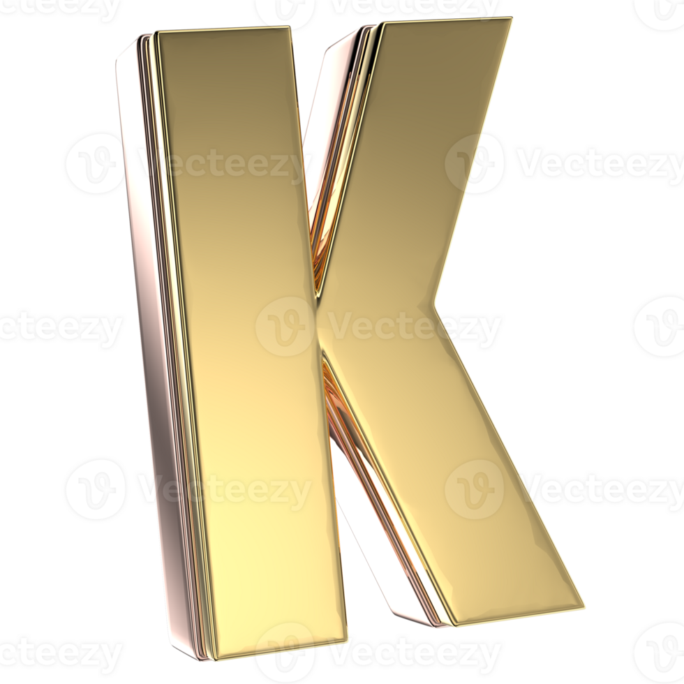 K Font 3D Render png