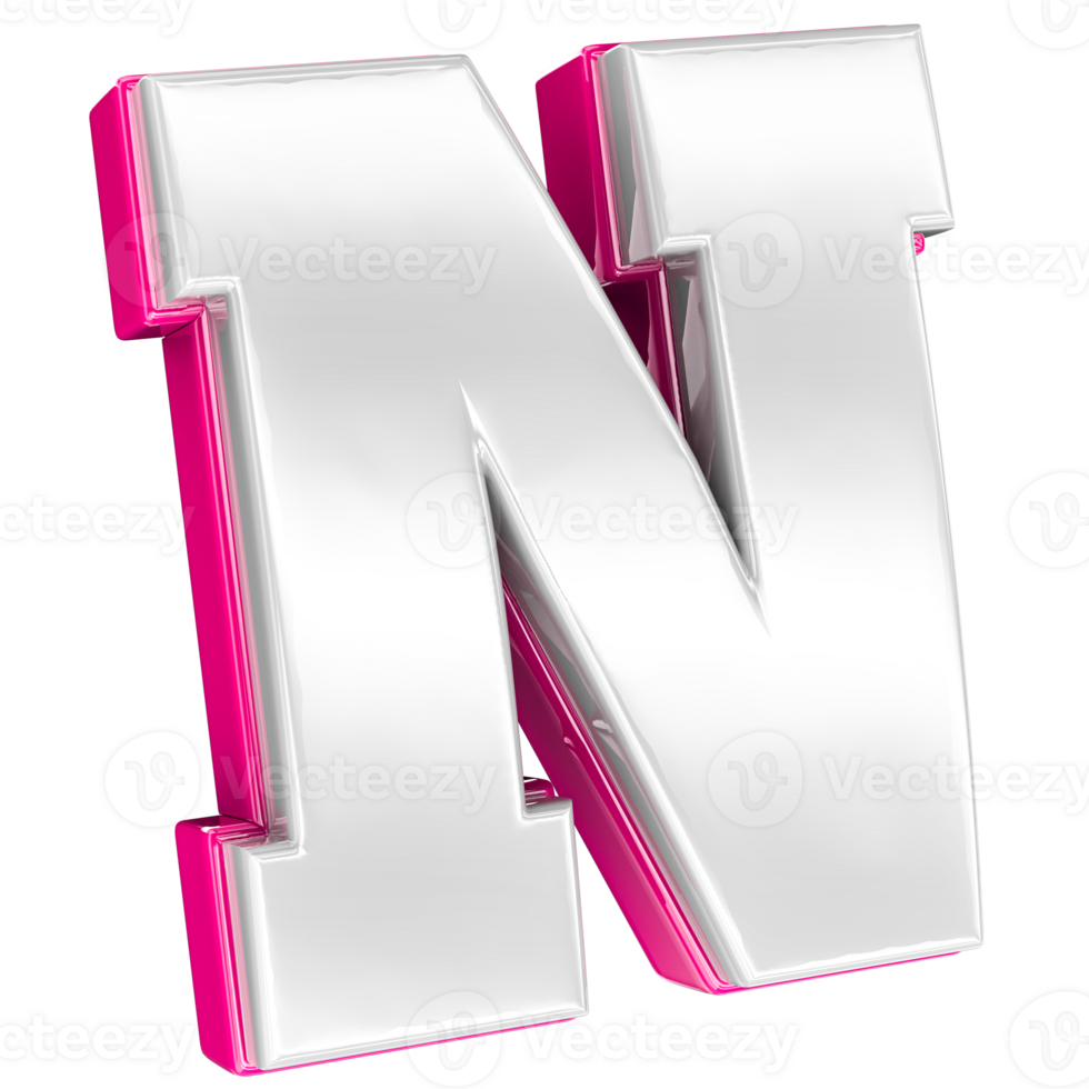 font n rosa 3d rendere png