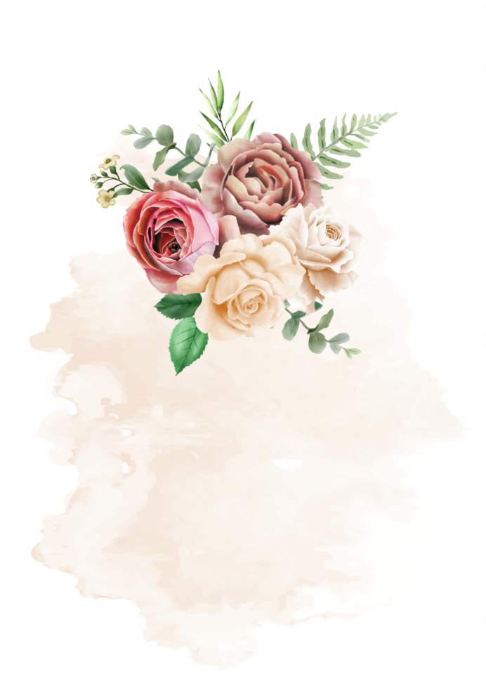 mooi roos bloemen bruiloft uitnodiging kaart png