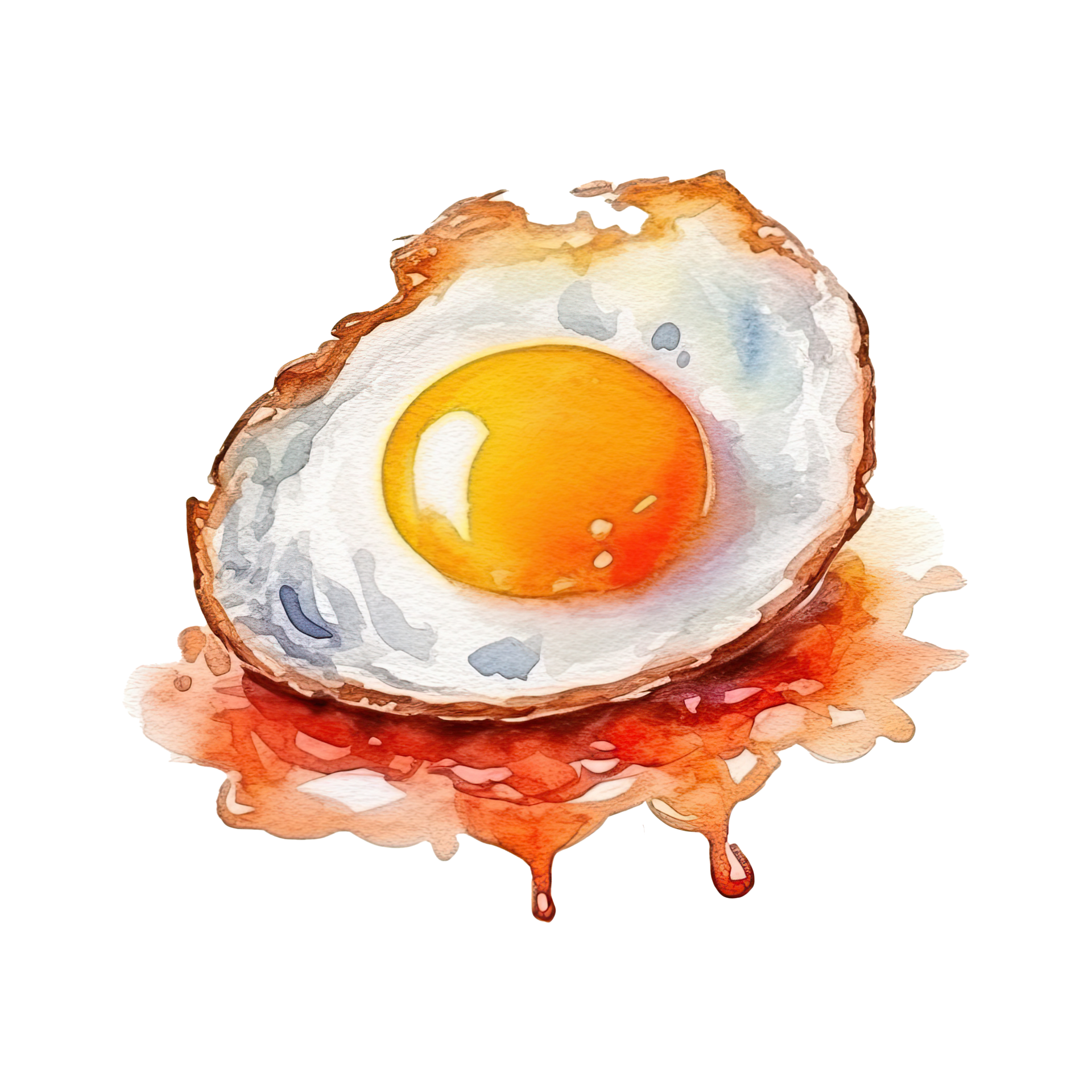 Watercolor Fried Egg, Watercolor, Clip Art, Hand PNG Transparent Image and  Clipart for Free Download