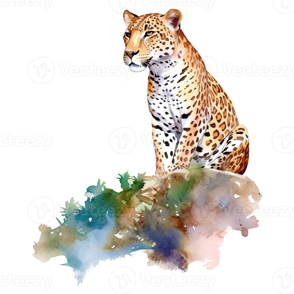 Watercolor giraffe isolated on transparent background. png