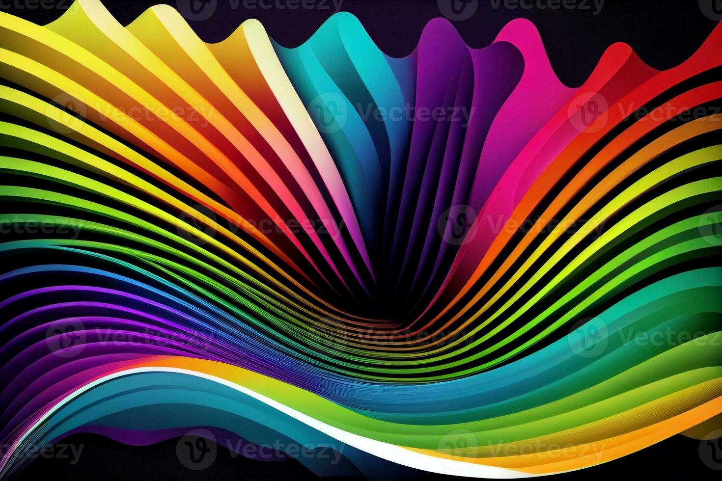 abstract colorful wavy background, ai generation photo