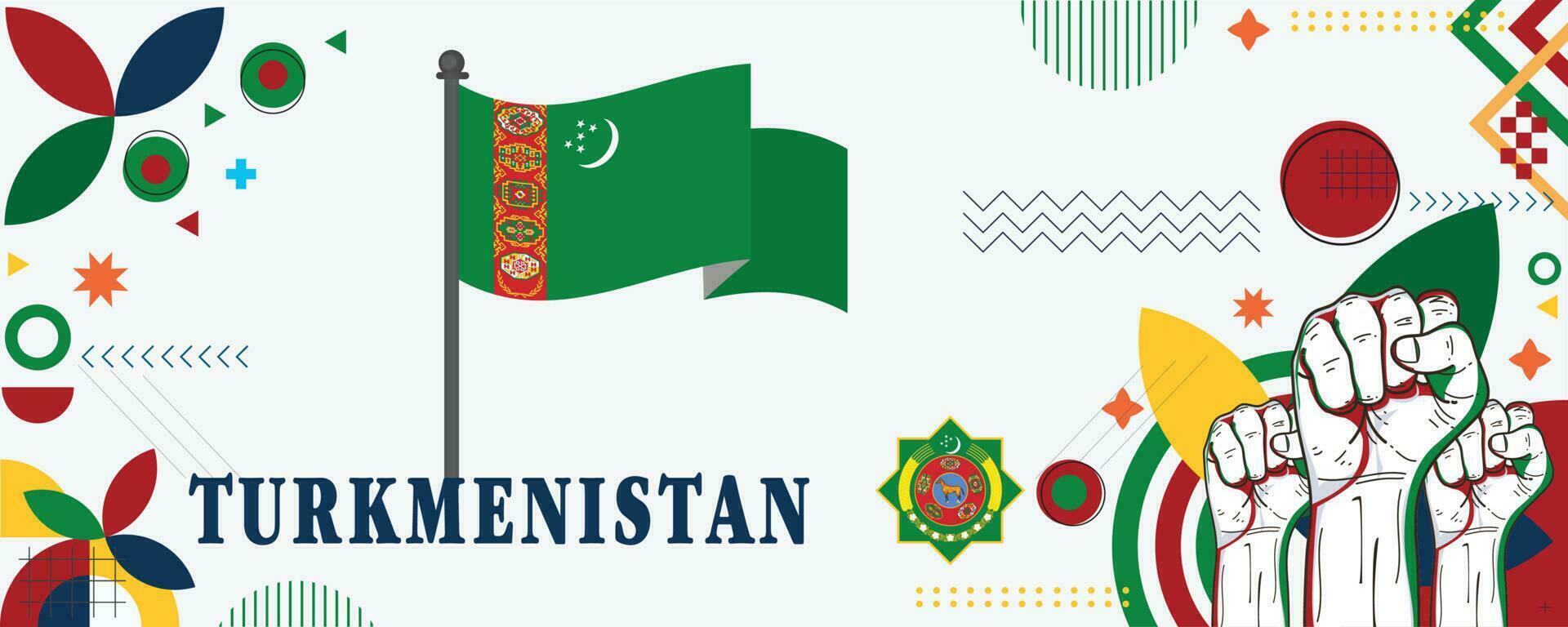 Turkmenistán nacional día bandera diseño vector eps