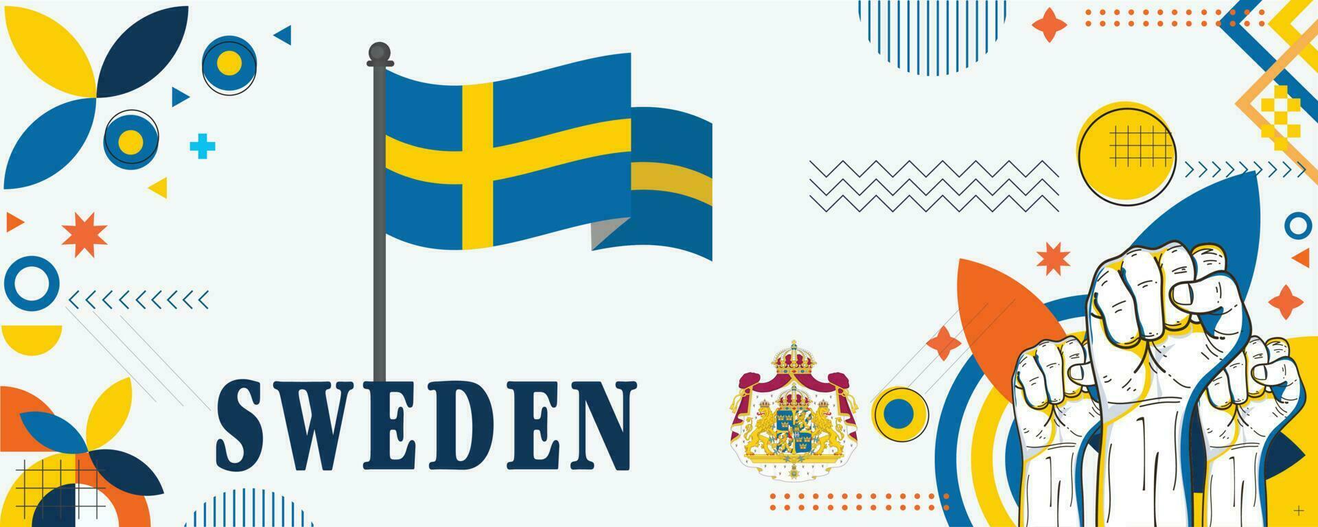 SWEDEN national day banner design vector eps