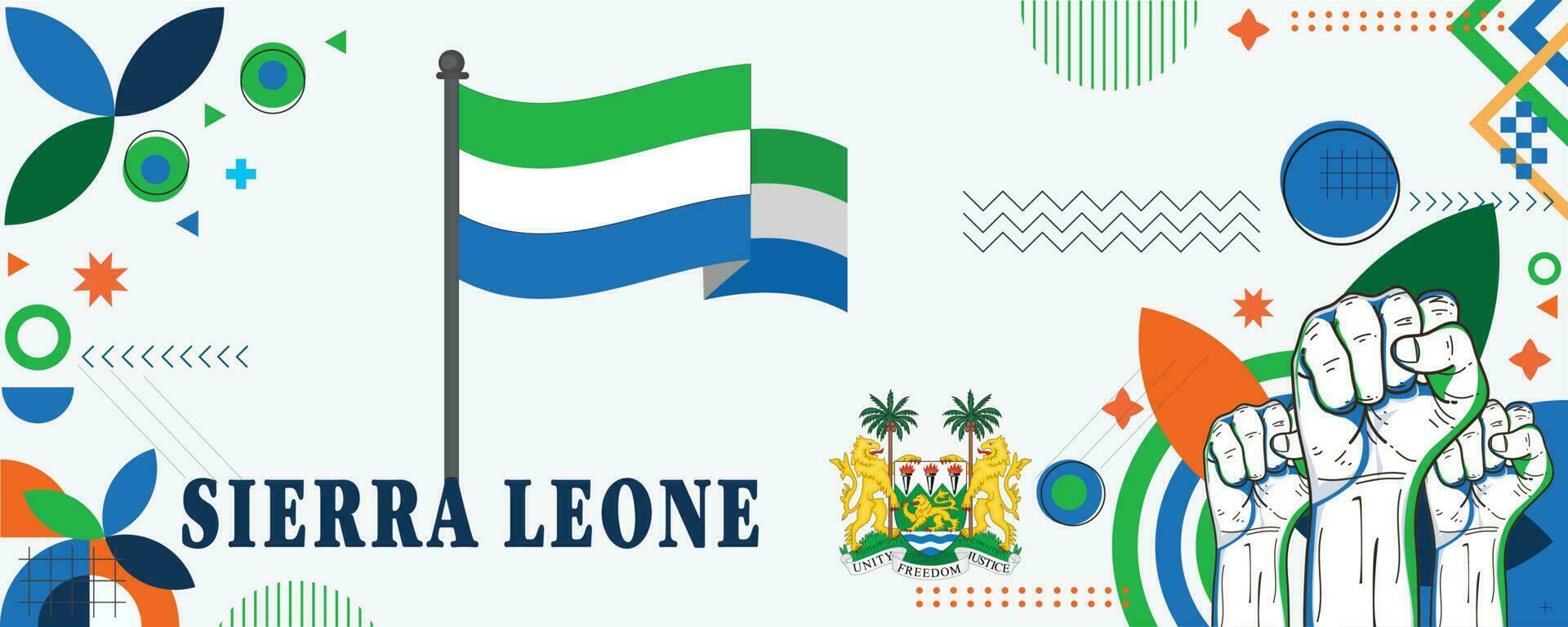 SIERRA LEONE national day banner design vector eps