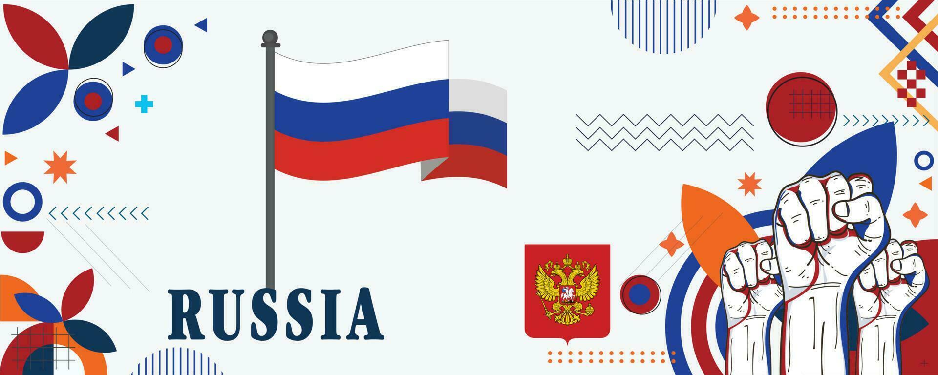 RUSSIA national day banner design vector eps