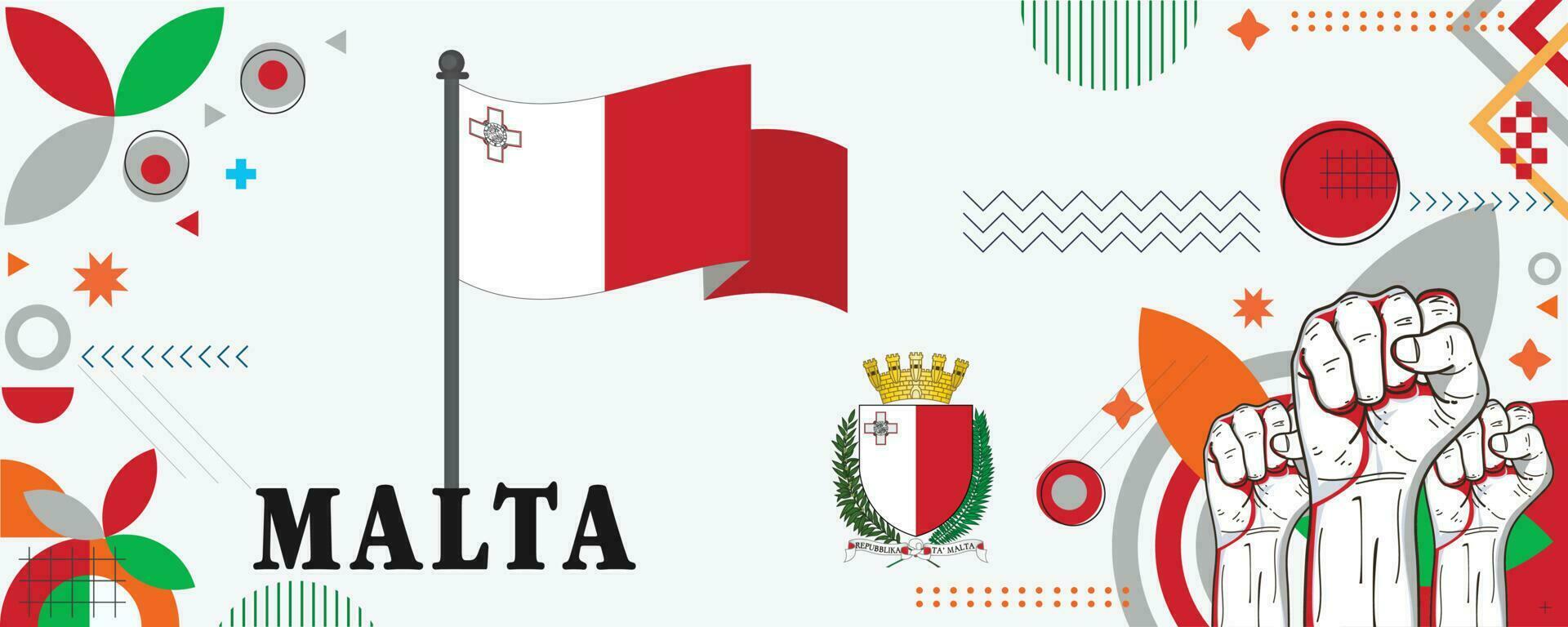 MALTA national day banner design vector eps