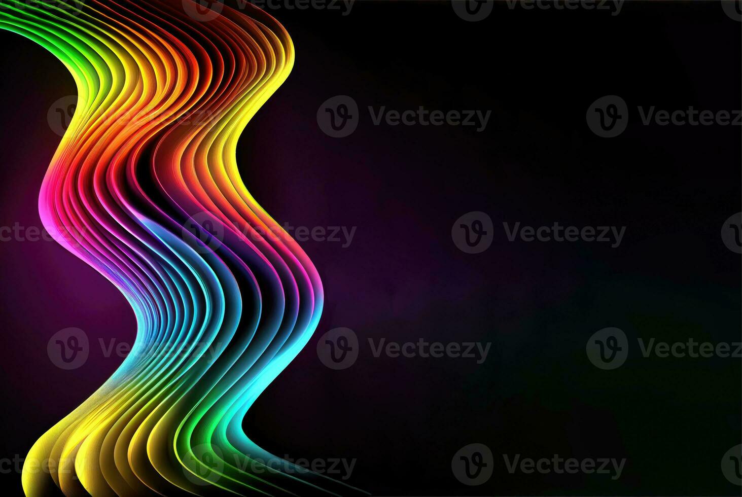 Abstract background with colorful paper cut shapes, ai generation, banner, place for text. photo