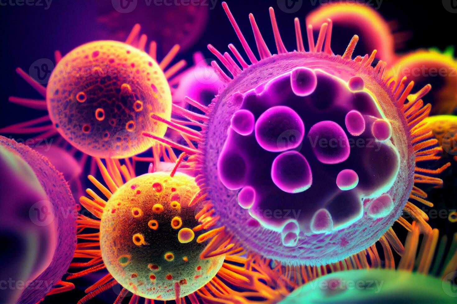 virus cells background, ai generation photo