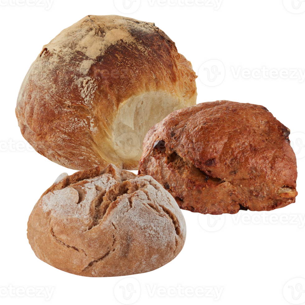 freshly baked bread isolated transparent background png