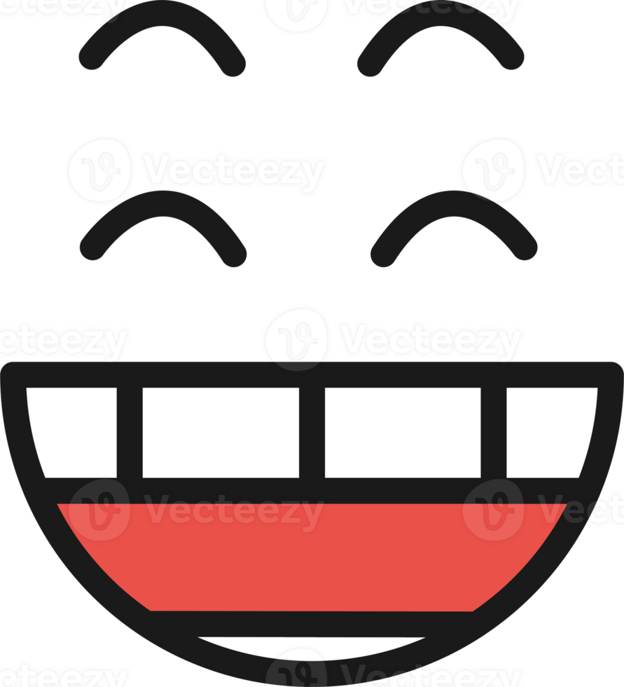 Cartoon doodle of facial expression emoticon, Happy face. png
