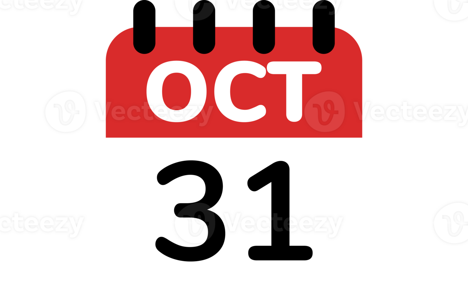 31st of October of Halloween calendar flat design elements. png