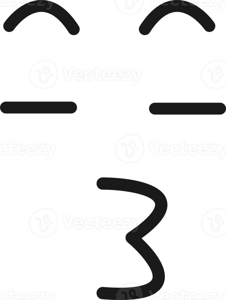 tecknad serie klotter av ansiktsbehandling uttryck uttryckssymbol, visslande ansikte. png