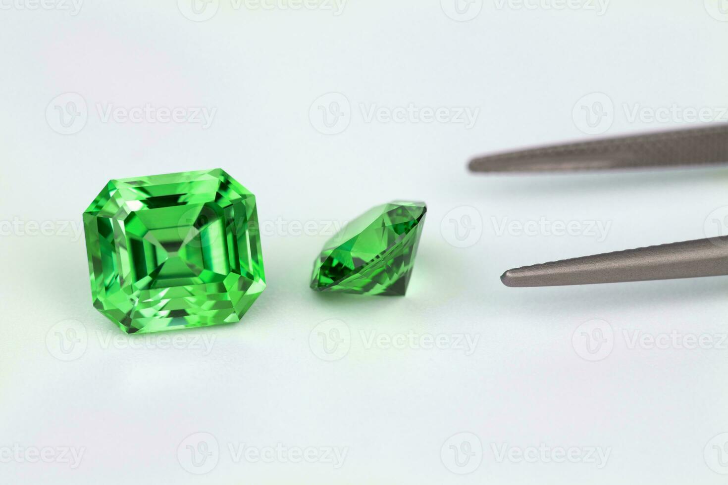 Green Gemstone on White Background photo