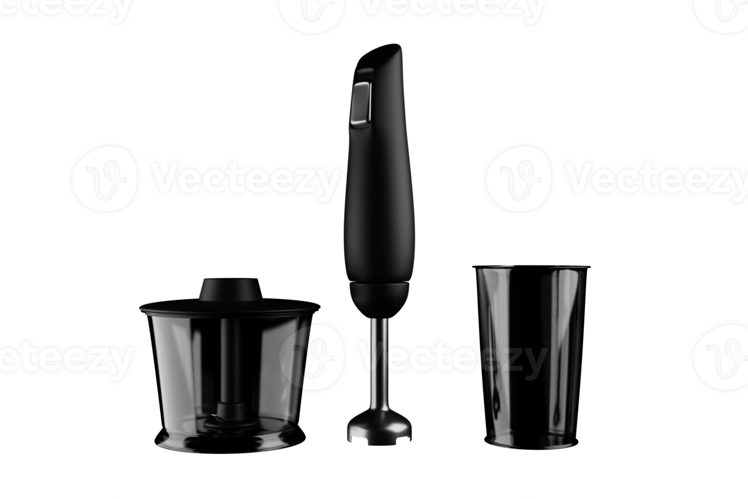 Hand black blender with accessories png