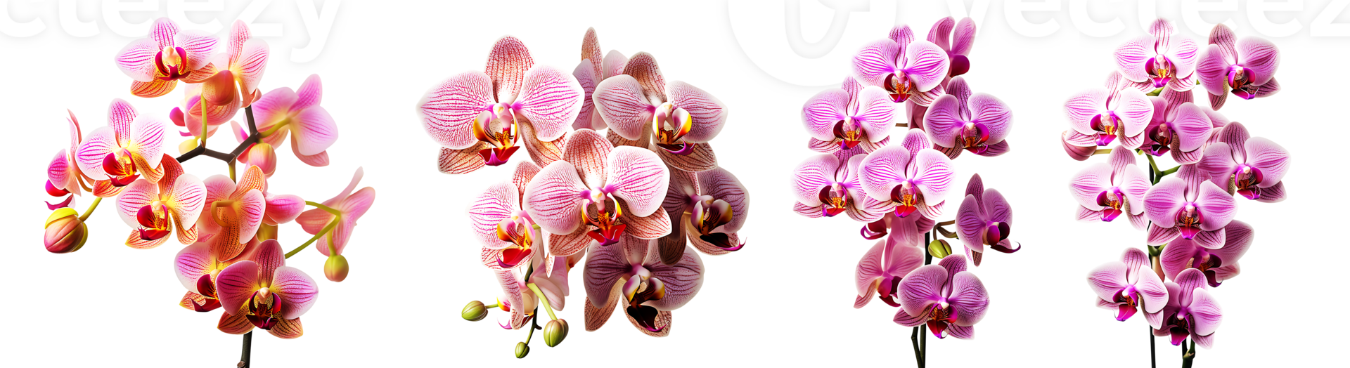 Bunch of orchid flowers on transparent background, Technology png