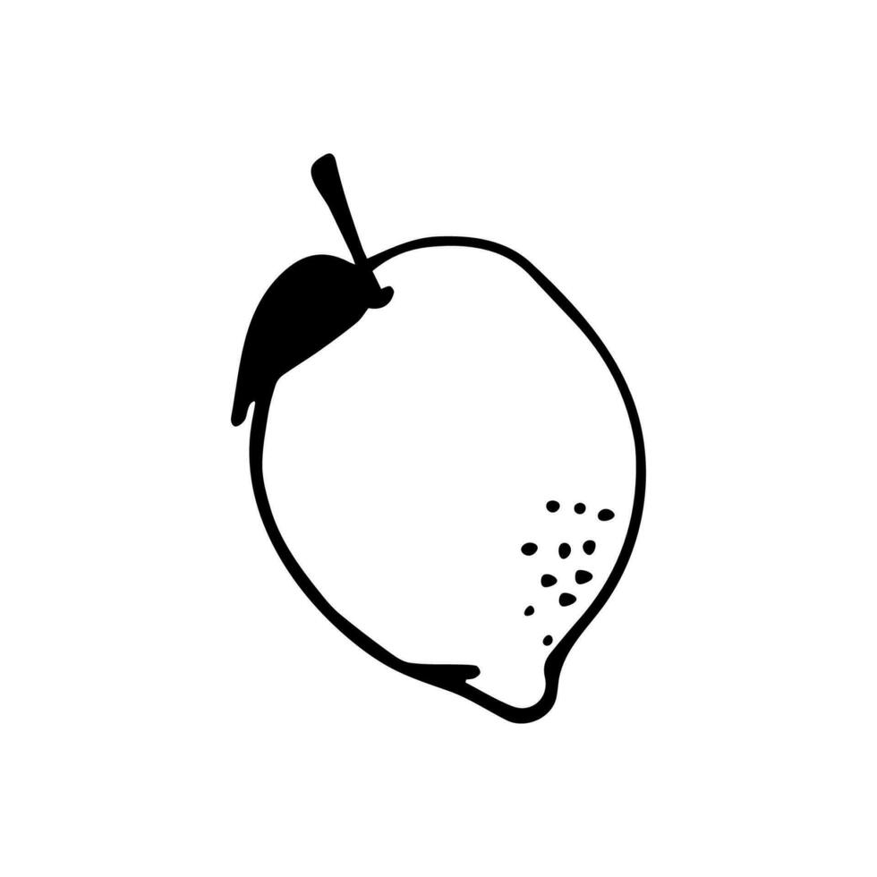 Vector clipart lemon in doodle style. Hand drawn on a white background.