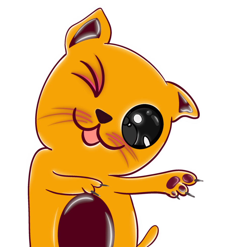 Cute yellow cat png