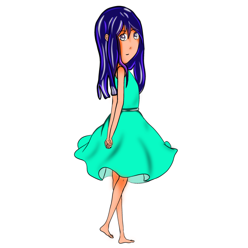 Cute girl in frock png