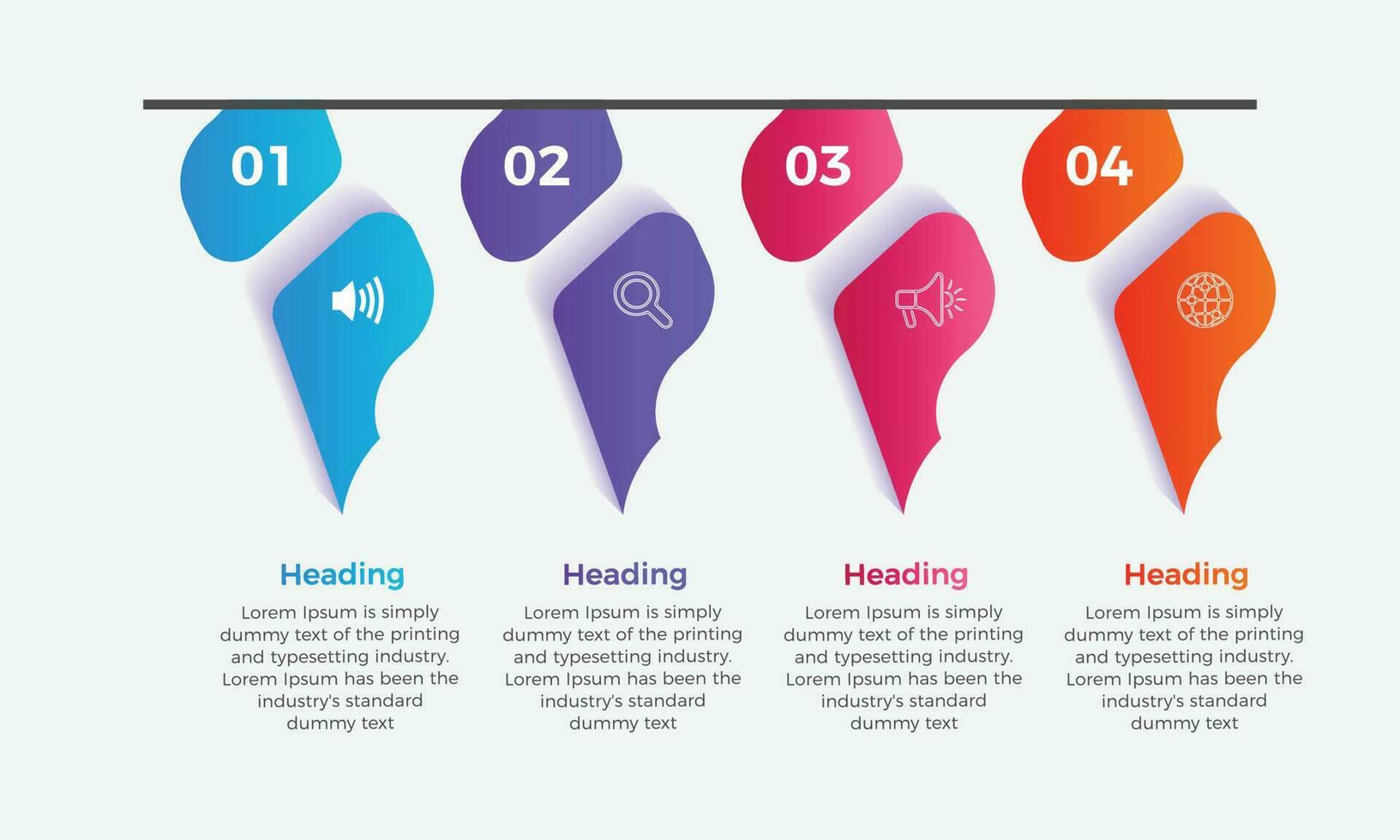 Vector business template for presentation Business infographic with 4 steps. Business data visualization infographics