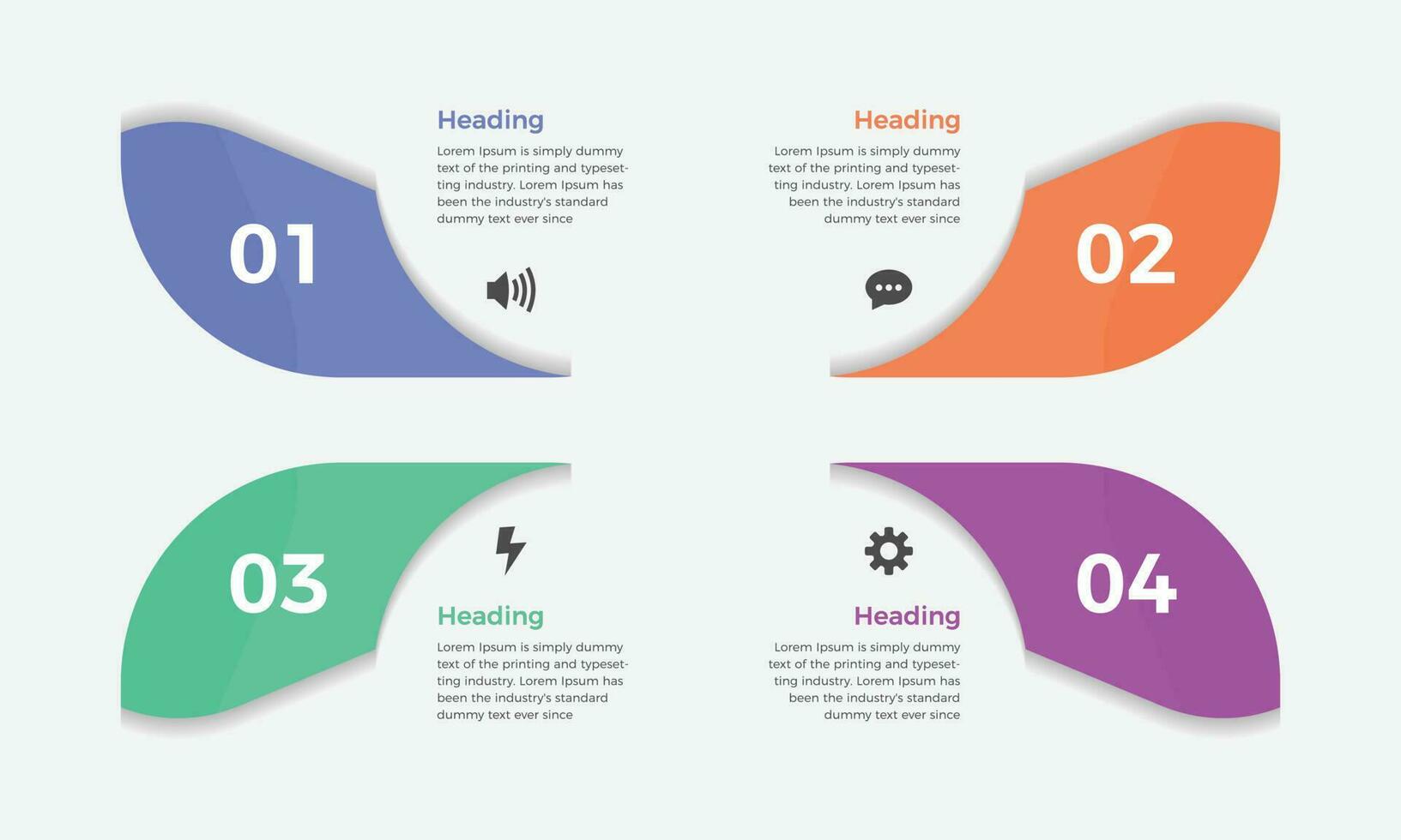 negocio infografía con cuatro pasos. negocio datos visualización infografía. vector negocio modelo para presentación