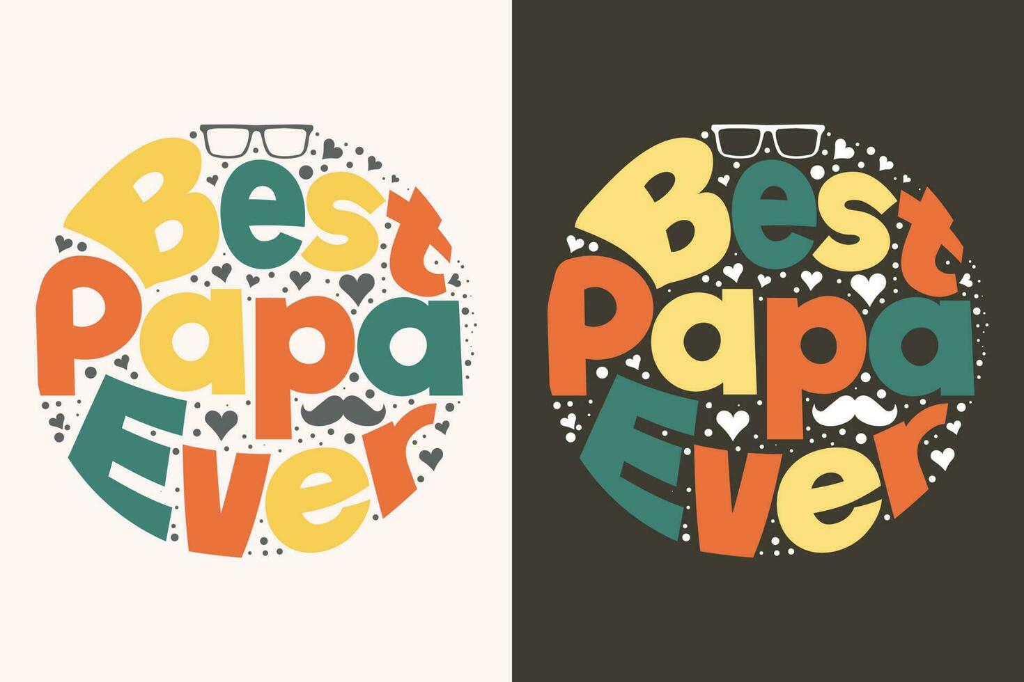 Best papa ever, dad, papa, fathers day custom t shirt design, retro vintage color, vector