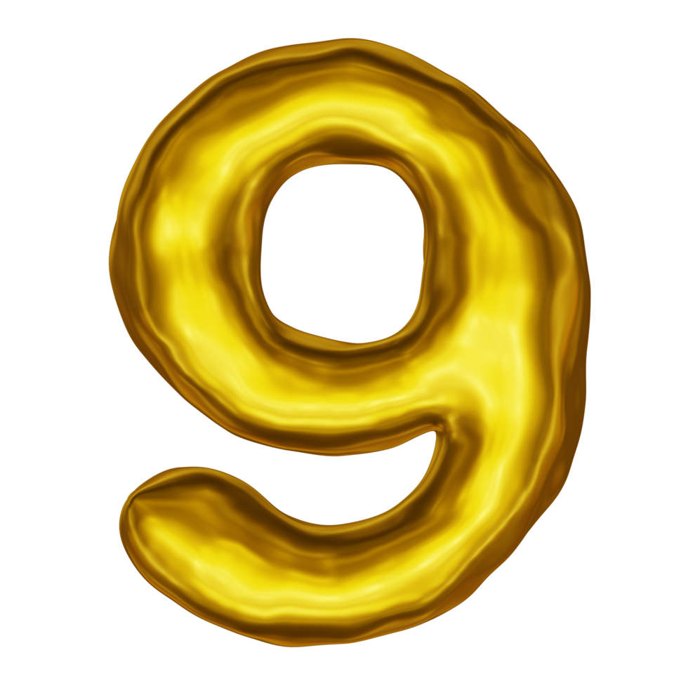 nombre 9 d'or 3d rendre png