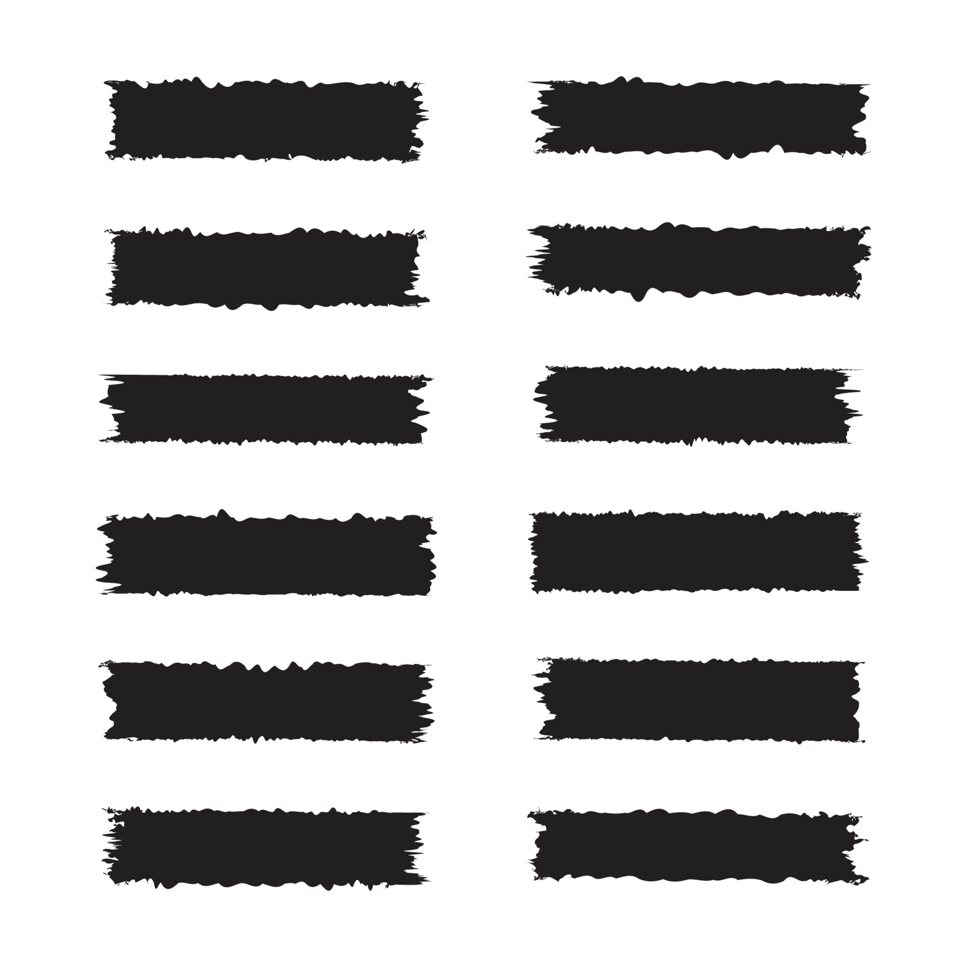 Set of grunge vector brush, illustrator brushes, black paint stroke